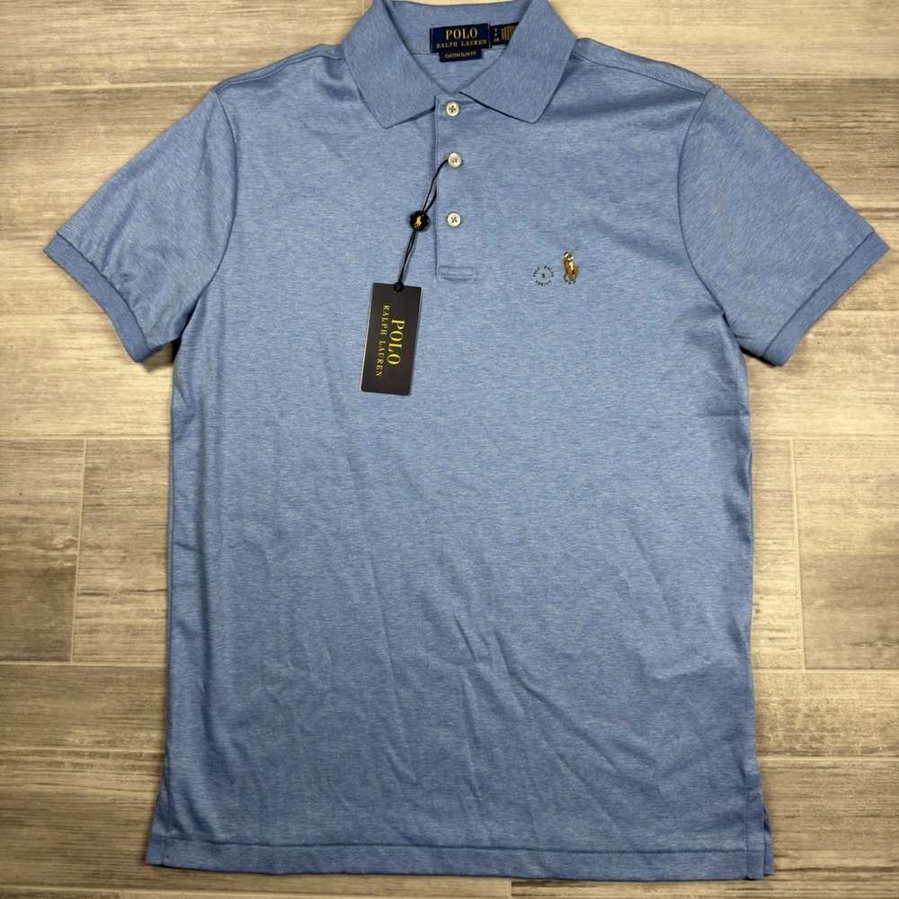 $118 Polo Ralph Lauren Men's Polo Shirt Small Slim Fit Short Sleeve Casual Blue